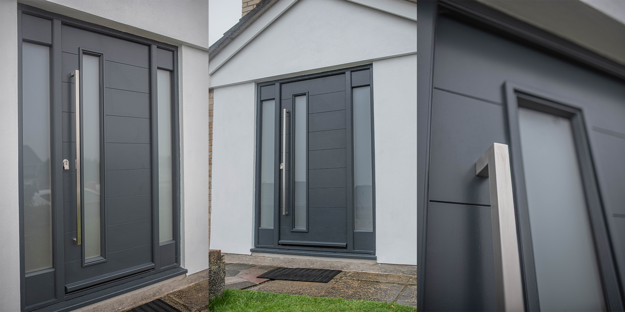 SOX Square Pull Handle situated on contemporary front door