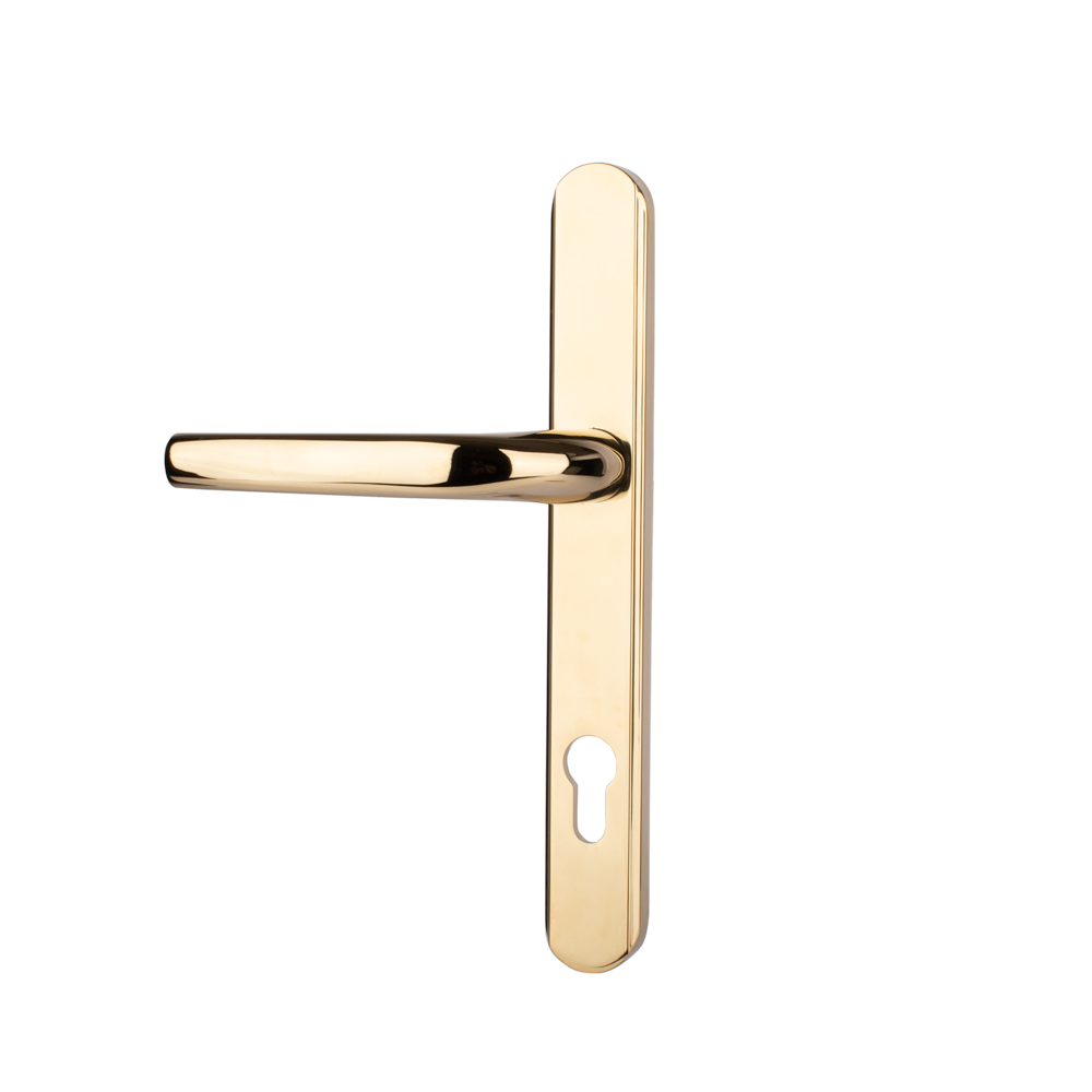 Alpine Door Handle (Long Back Plate) - Polished Gold (Sold in Pairs)