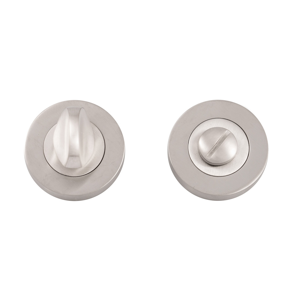 Bathroom Escutcheon Turn - Dual Satin & Polished Chrome