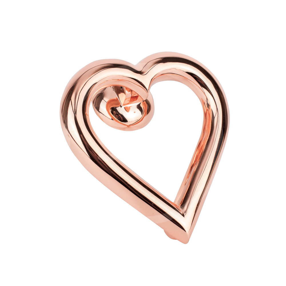 Brass Heart Door Knocker - Rose Gold