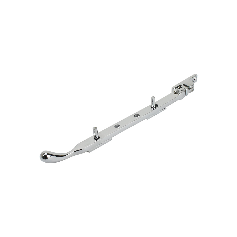 Dart Bulb End Brass Window Stay 10" (250mm) - Polished Chrome