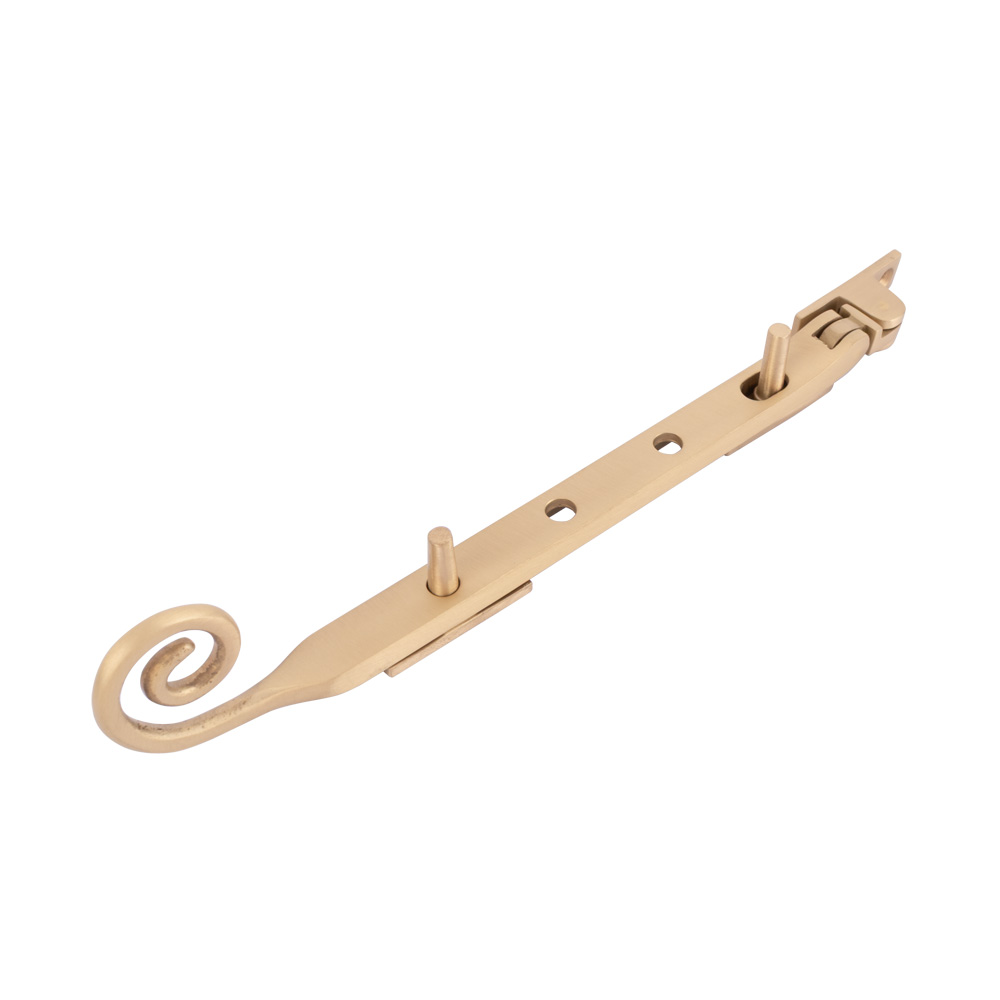 Dart Monkey Tail Brass Window Stay 8" (200mm) - Satin Brass