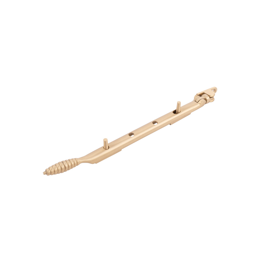 Dart Reeded Brass Window Stay 10" (250mm) - Satin Brass