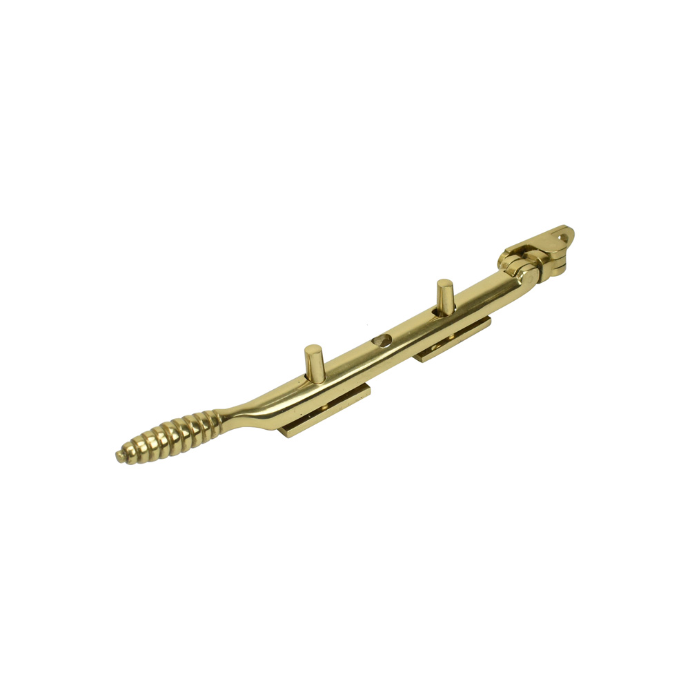 Dart Reeded Brass Window Stay 8" (200mm) - Polished Brass