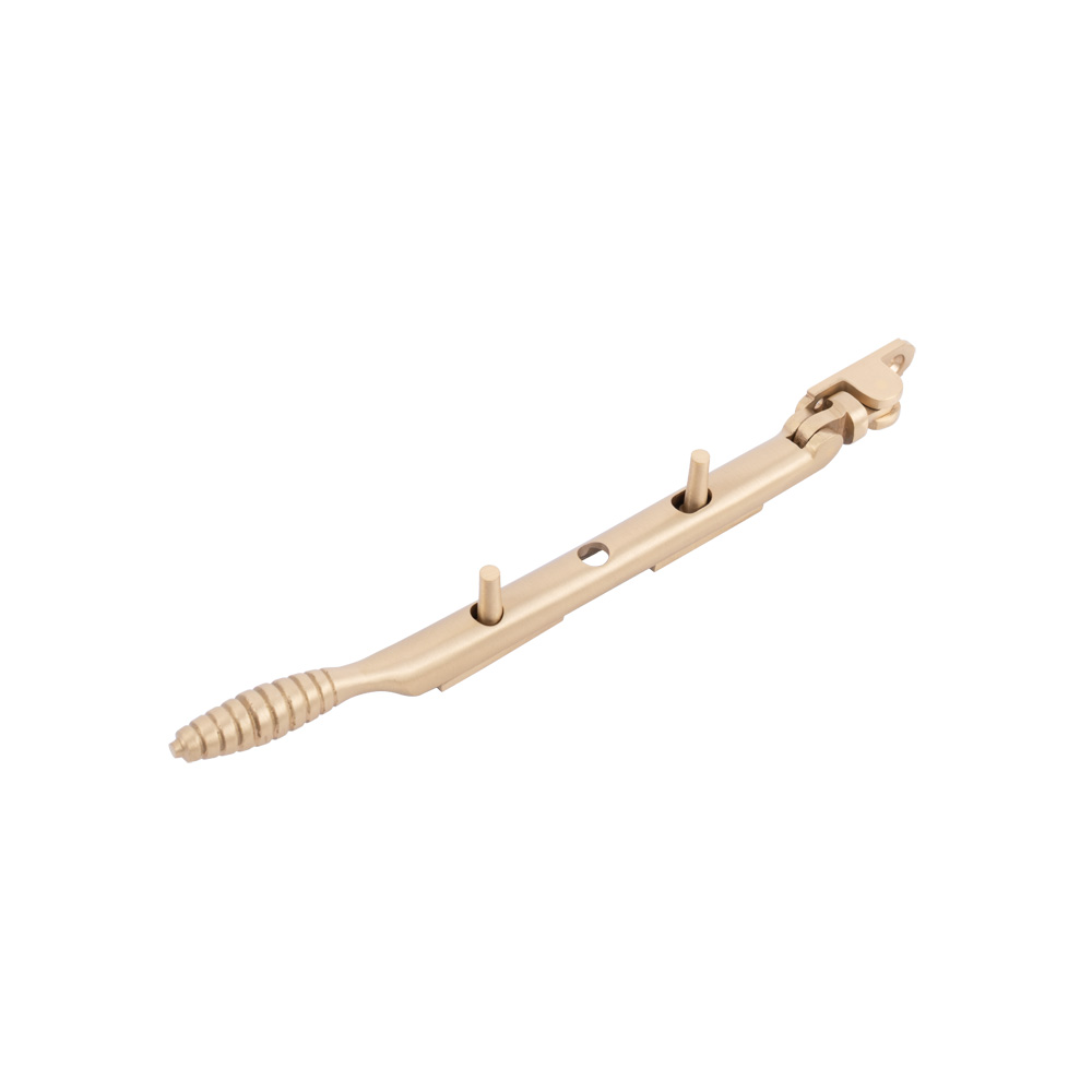 Dart Reeded Brass Window Stay 8" (200mm) - Satin Brass