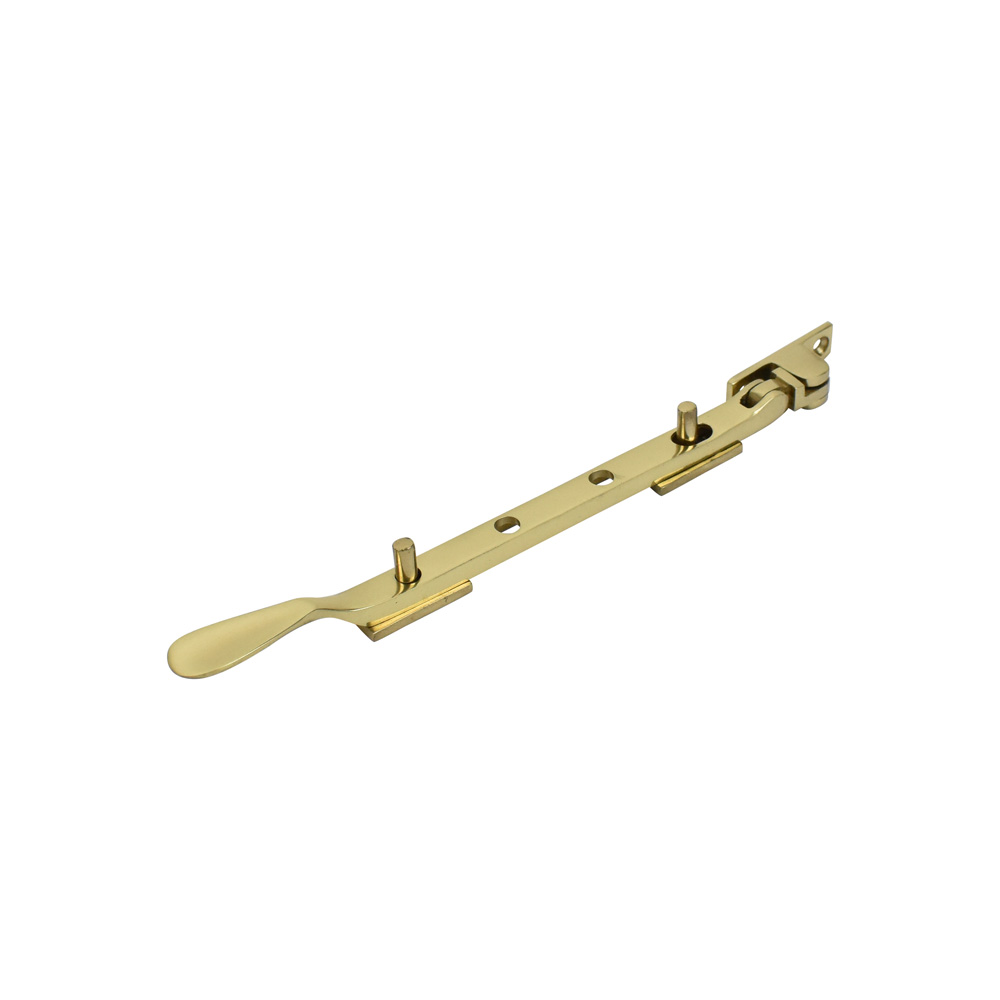 Dart Light Victorian Spoon Brass Window Stay 8" (200mm) - Polished Brass