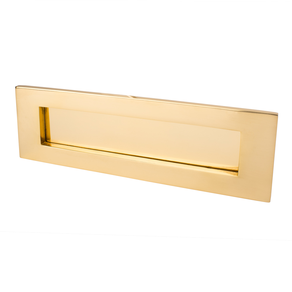 Dart Plain Letter Plate (12 x 4 Inch) - Polished Brass
