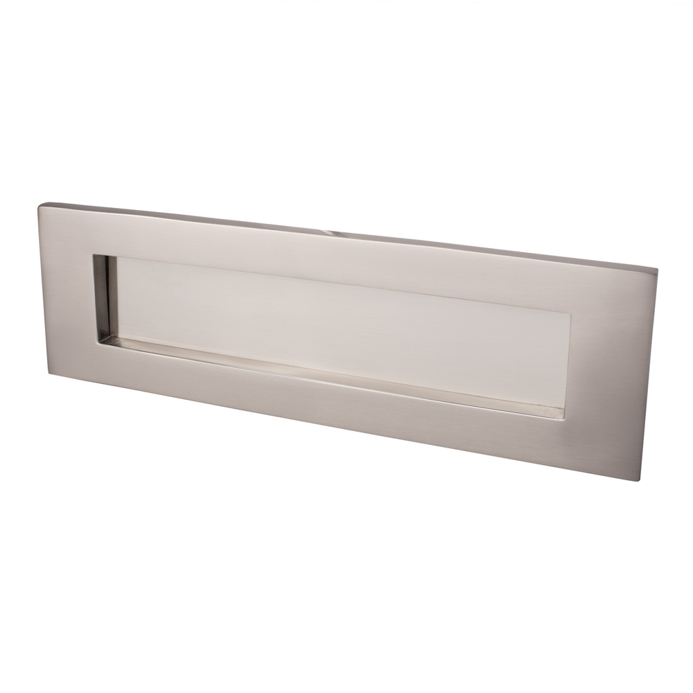 Dart Plain Letter Plate (12 x 4 Inch) - Satin Nickel