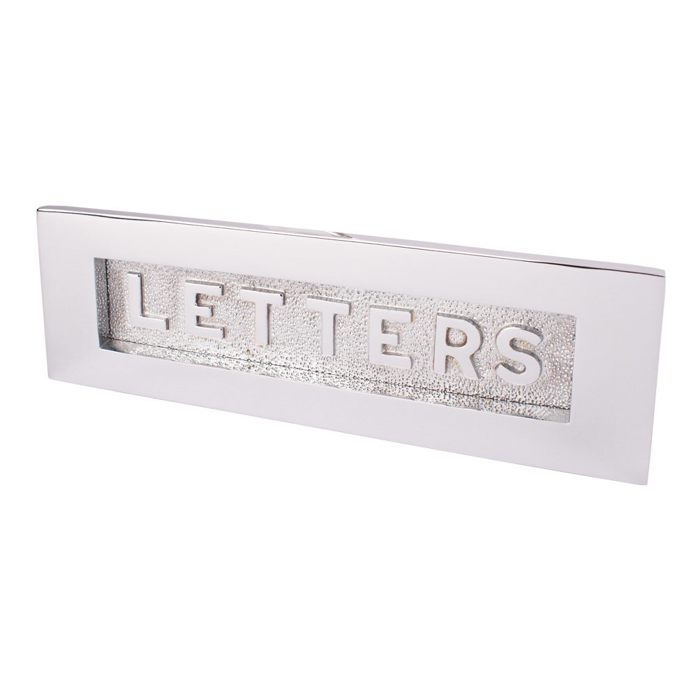 Dart Letter Plate with "LETTER" on flap (10 x 3 Inch) - Polished Chrome