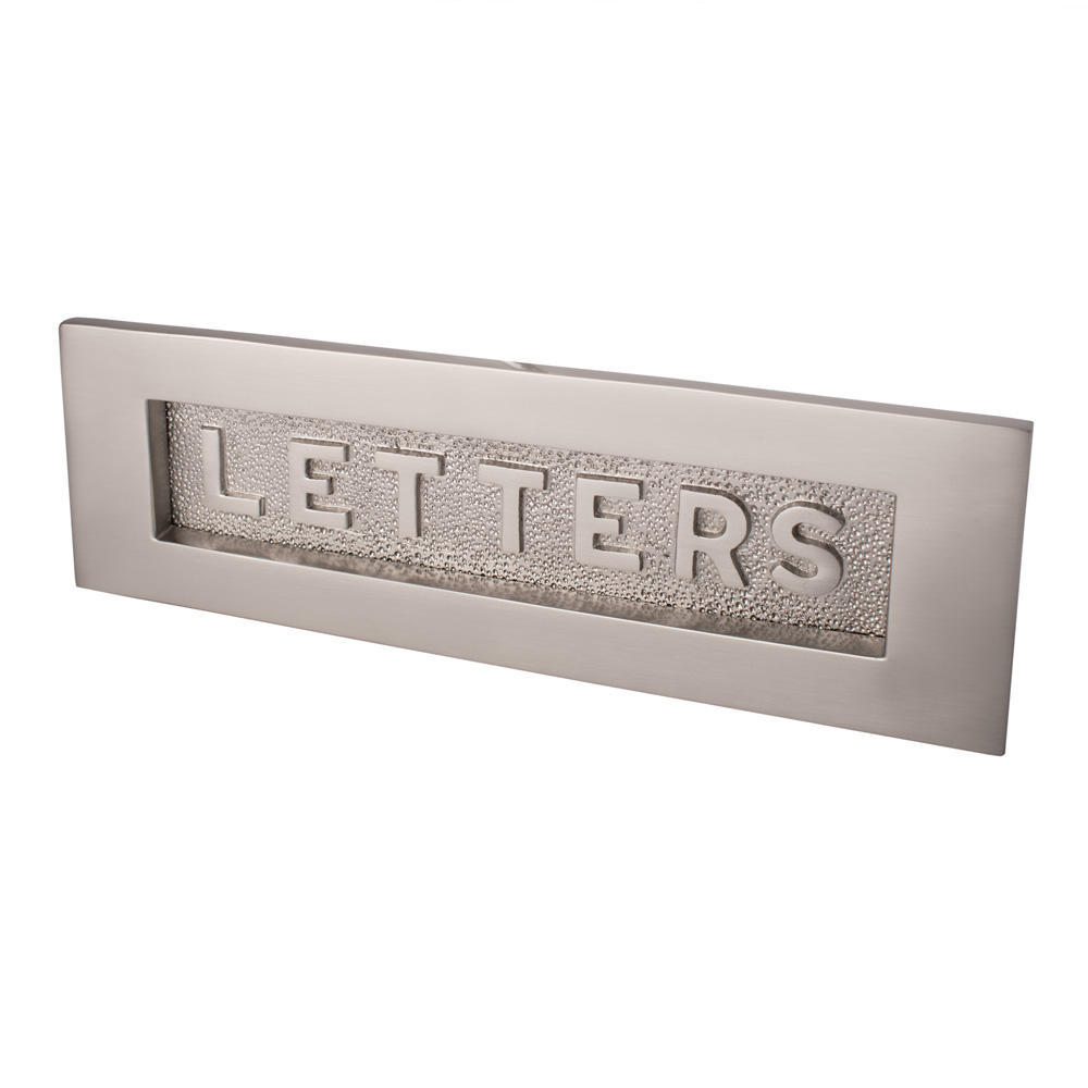 Dart Letter Plate with "LETTER" on flap (10 x 3 Inch) - Satin Nickel