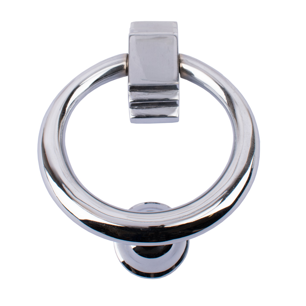 Dart Ring Cast Brass Door Knocker 118mm x 101mm - Polished Chrome