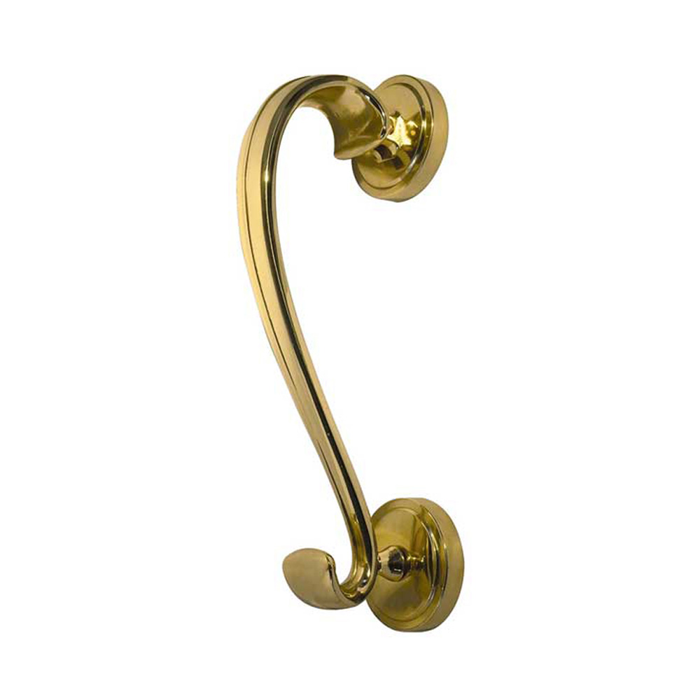 Dart Sloane Door Knocker on Round Rose - Polished Brass