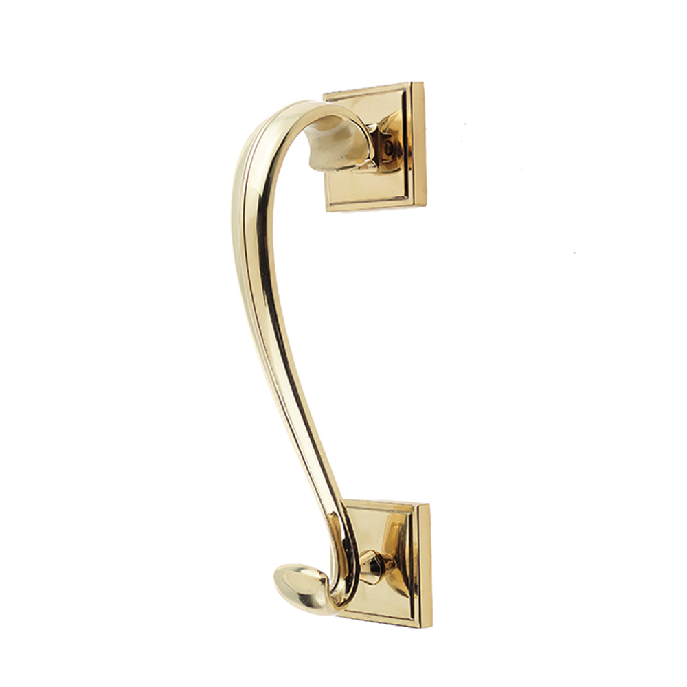 Dart Sloane Door Knocker on Square Rose - Polished Brass