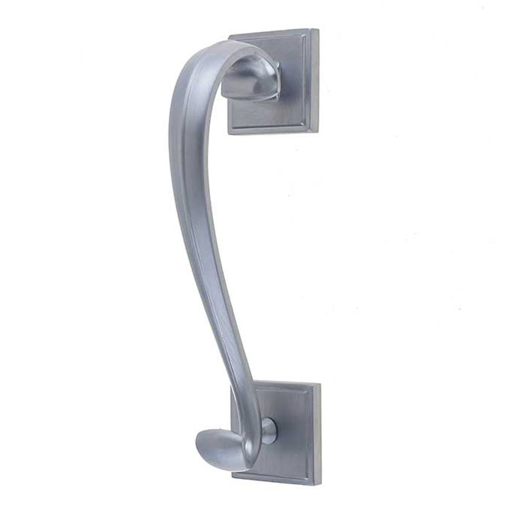 Dart Sloane Door Knocker on Square Rose - Satin Chrome