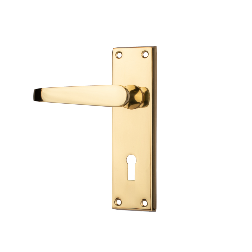 Dart Victorian Lever Lock Door Handle - Polished Brass