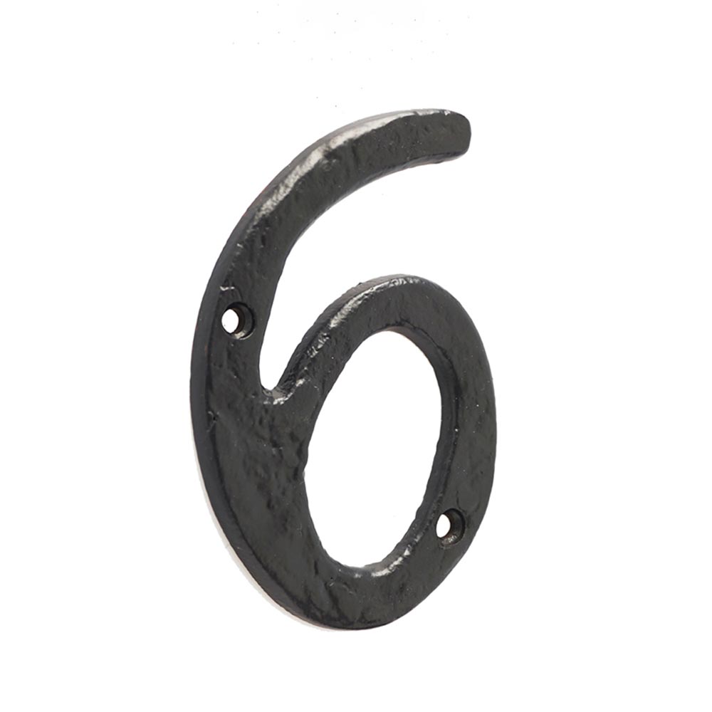 Devoran Number 6 Black Numeral