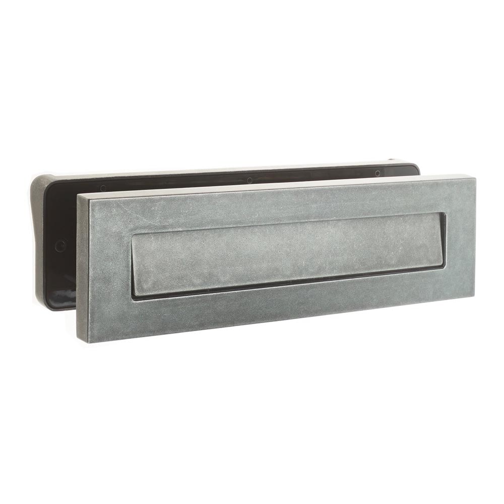 Devoran Sleeved Letterplate - Pewter