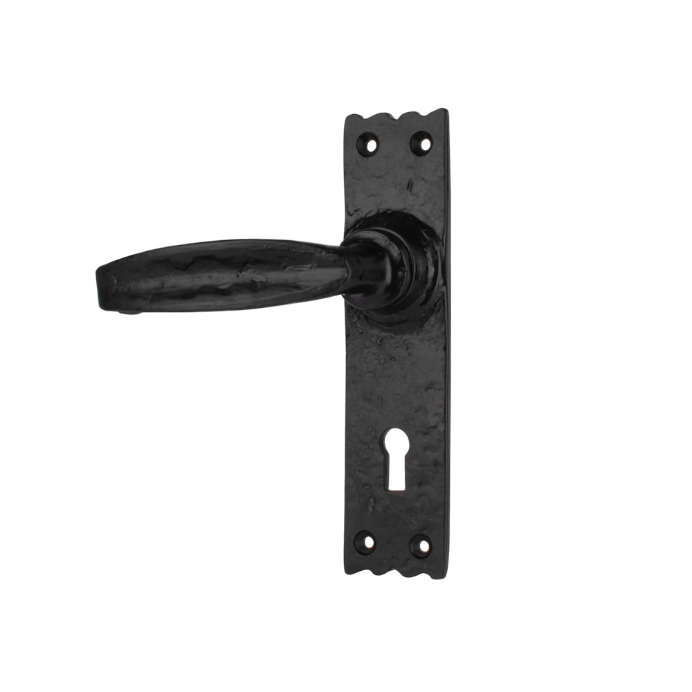 Devoran Slimline 5 Lever Black Door Handle - (Sold in Pairs)