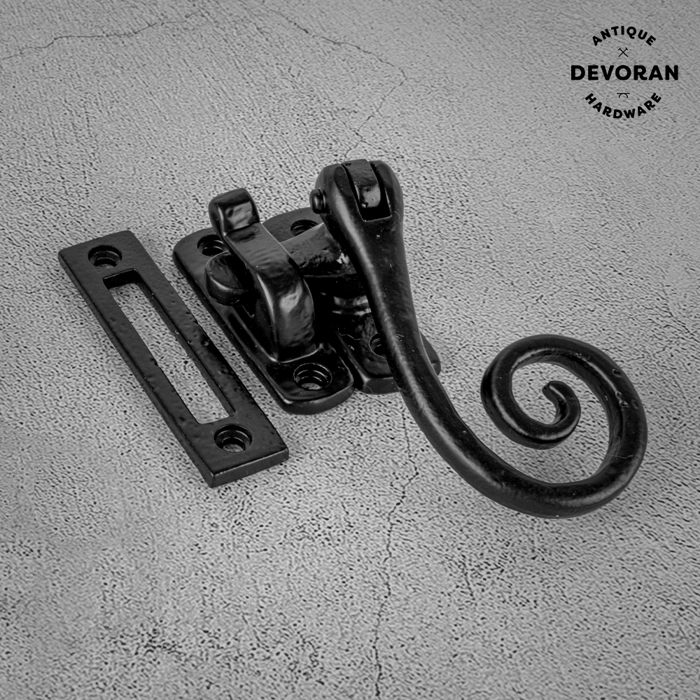 Devoran Mortice & Hook Plate Window Fastener - Black