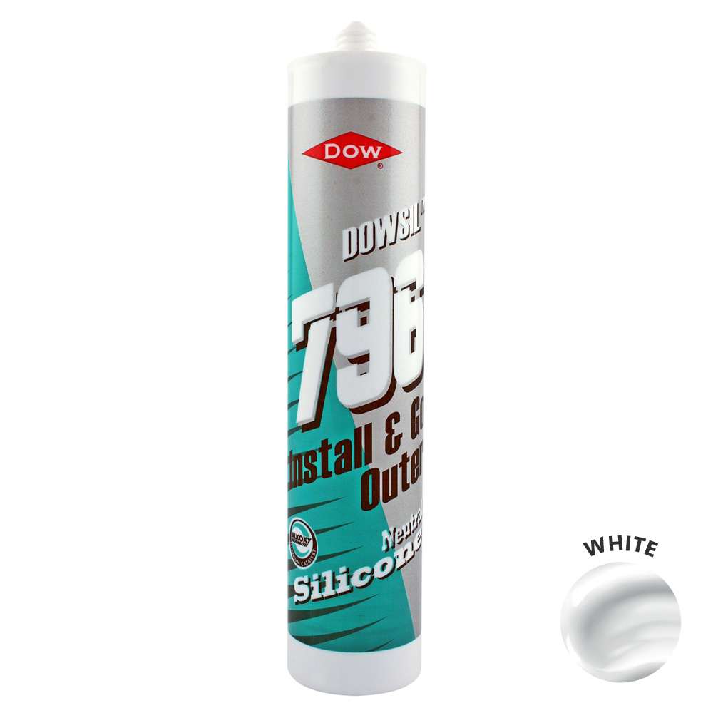 DOWSIL 796 PVCu, Aluminium & Wood Silicone Sealant - 310ml - White