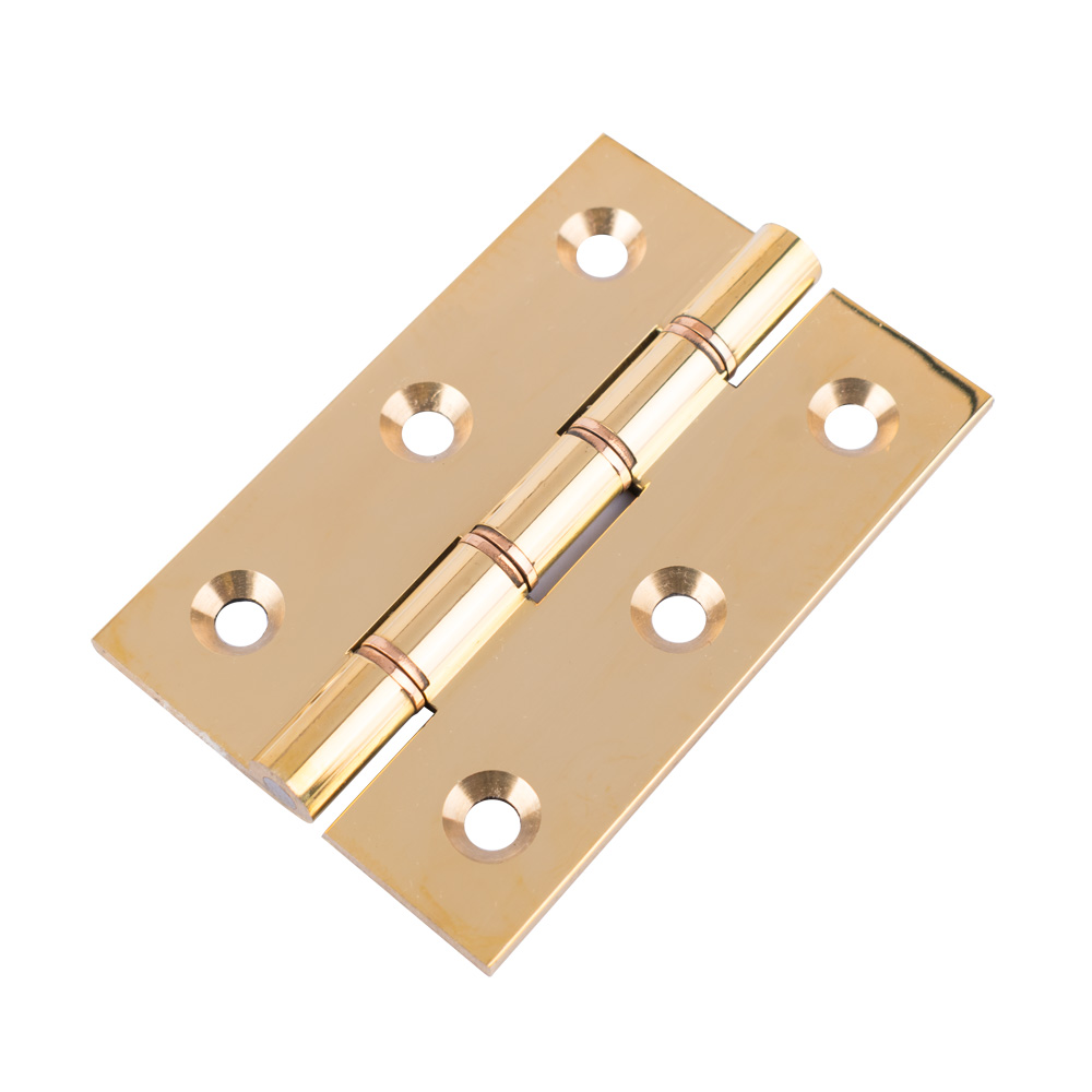 Extruded Double Phos Bronze Washered Hinge 3" x 2" (76 x 51 x 3) - Polished Brass (Sold in Pairs)