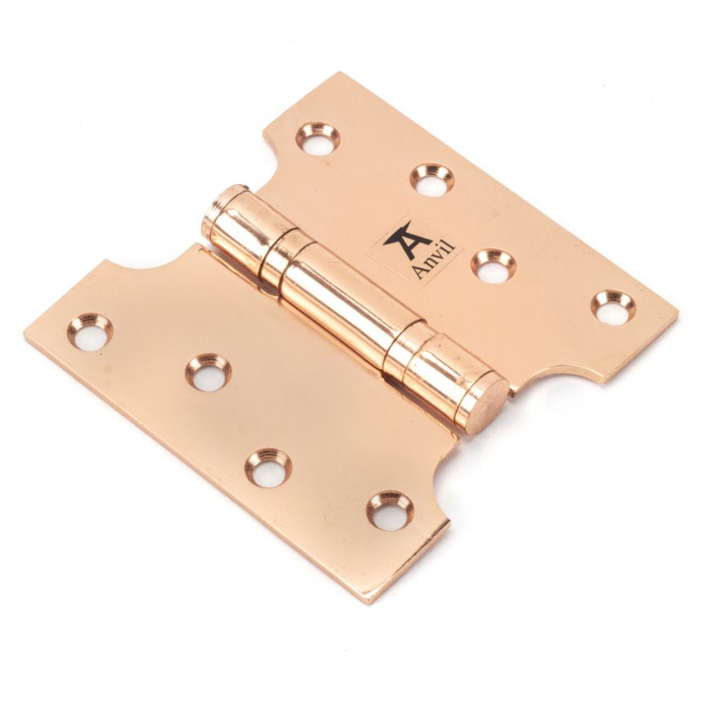 From the Anvil 4 Inch (102mm x 102mm) Parliament Hinge (Sold in Pairs) - Polished Bronze