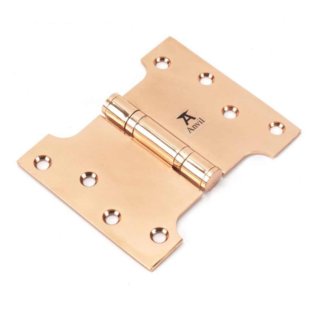 From the Anvil 4 Inch (102mm x 127mm) Parliament Hinge (Sold in Pairs) - Polished Bronze