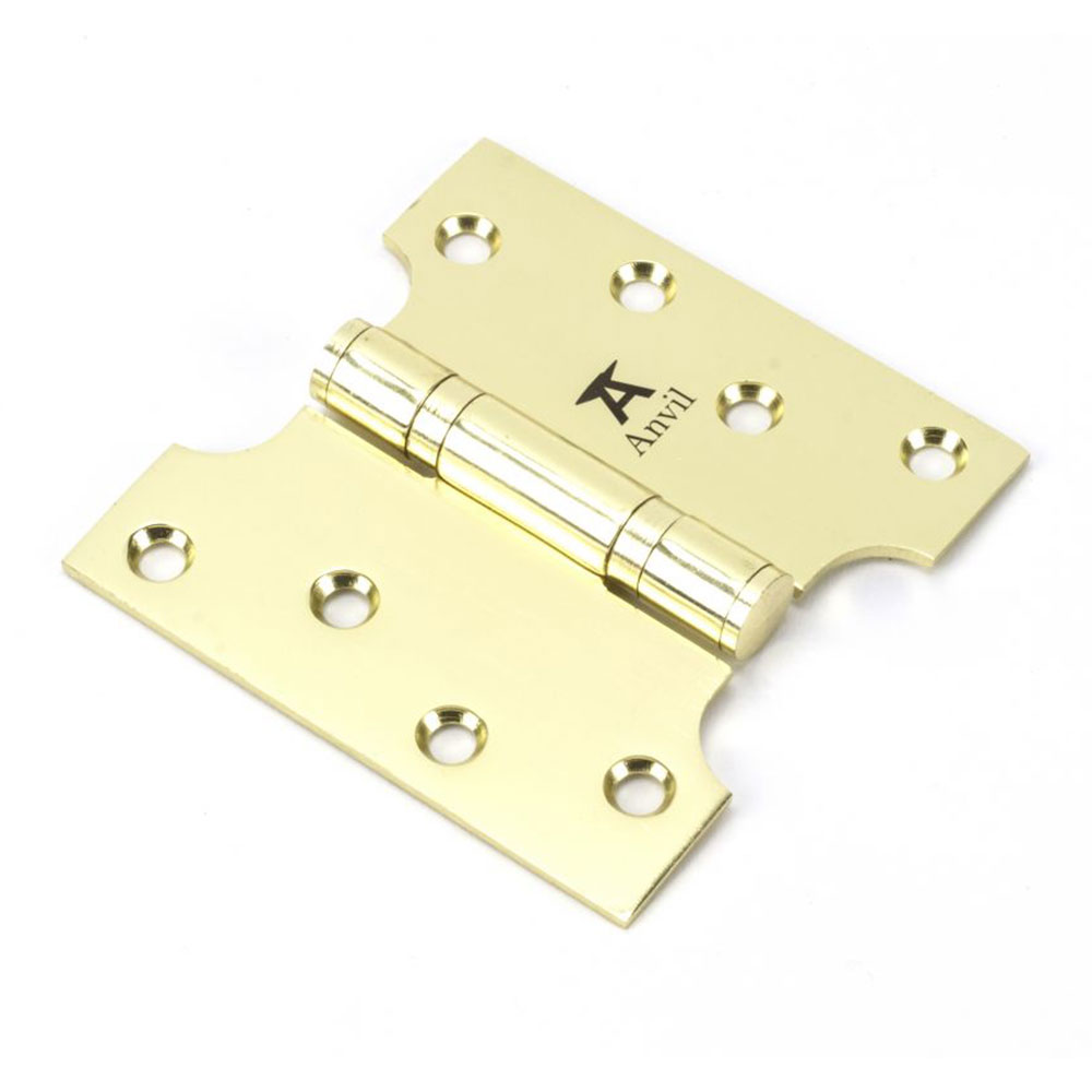 From the Anvil 4 Inch (102mm x 102mm) Parliament Hinge (Sold in Pairs) - Polished Brass