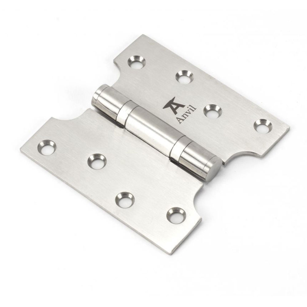 From the Anvil 4 Inch (102mm x 102mm) Parliament Hinge (Sold in Pairs) - Satin Stainless Steel