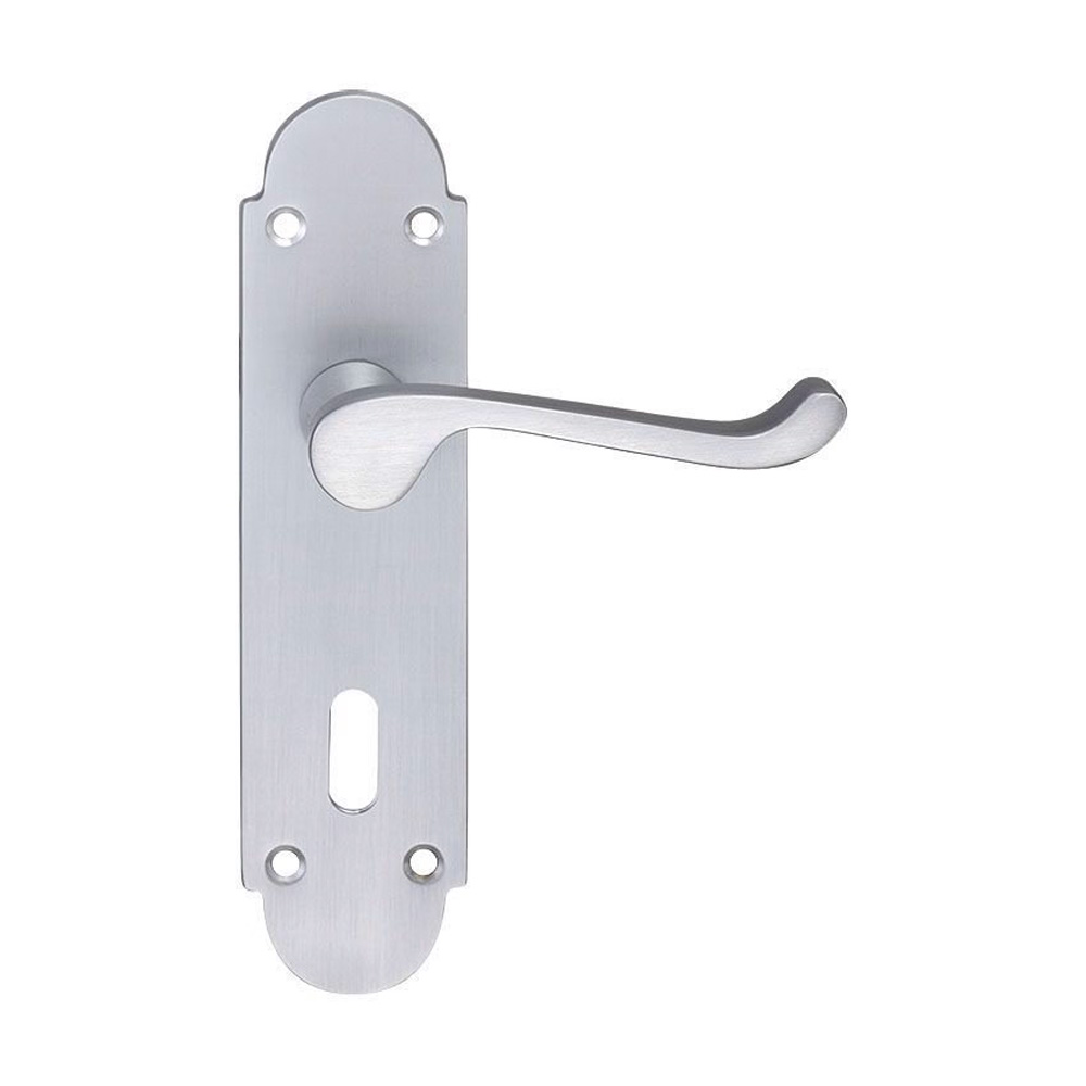 Oxford Lever on Lock Backplate Satin Chrome