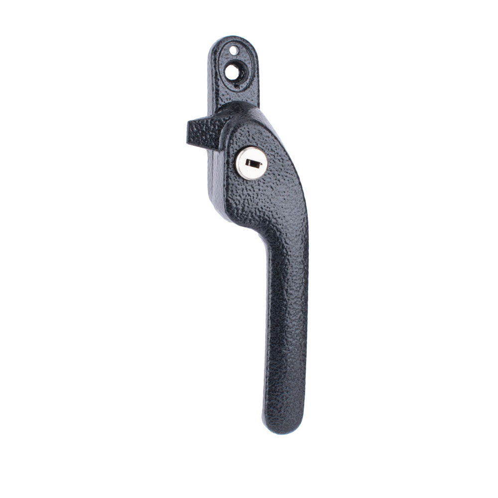 Timber Series Guru Cranked Locking Window Fastener - Antique Black (Right Hand)