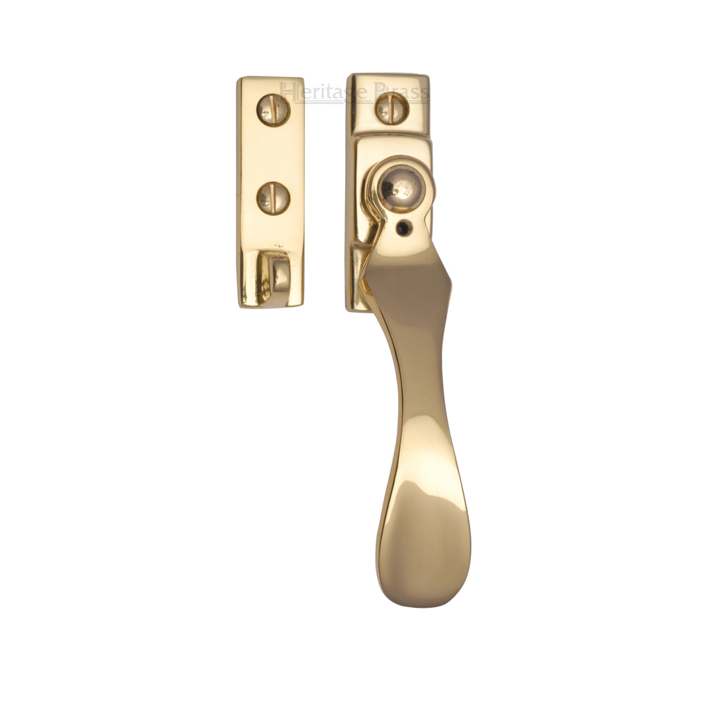Heritage Brass Spoon Casement Fastener (Weather Stripped) - Polished Brass