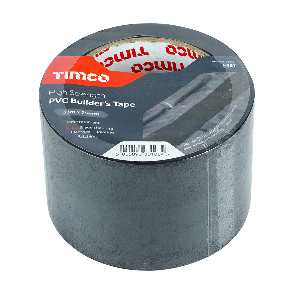 TIMCO High Strength PVC Builders Tape - 33m x 75mm