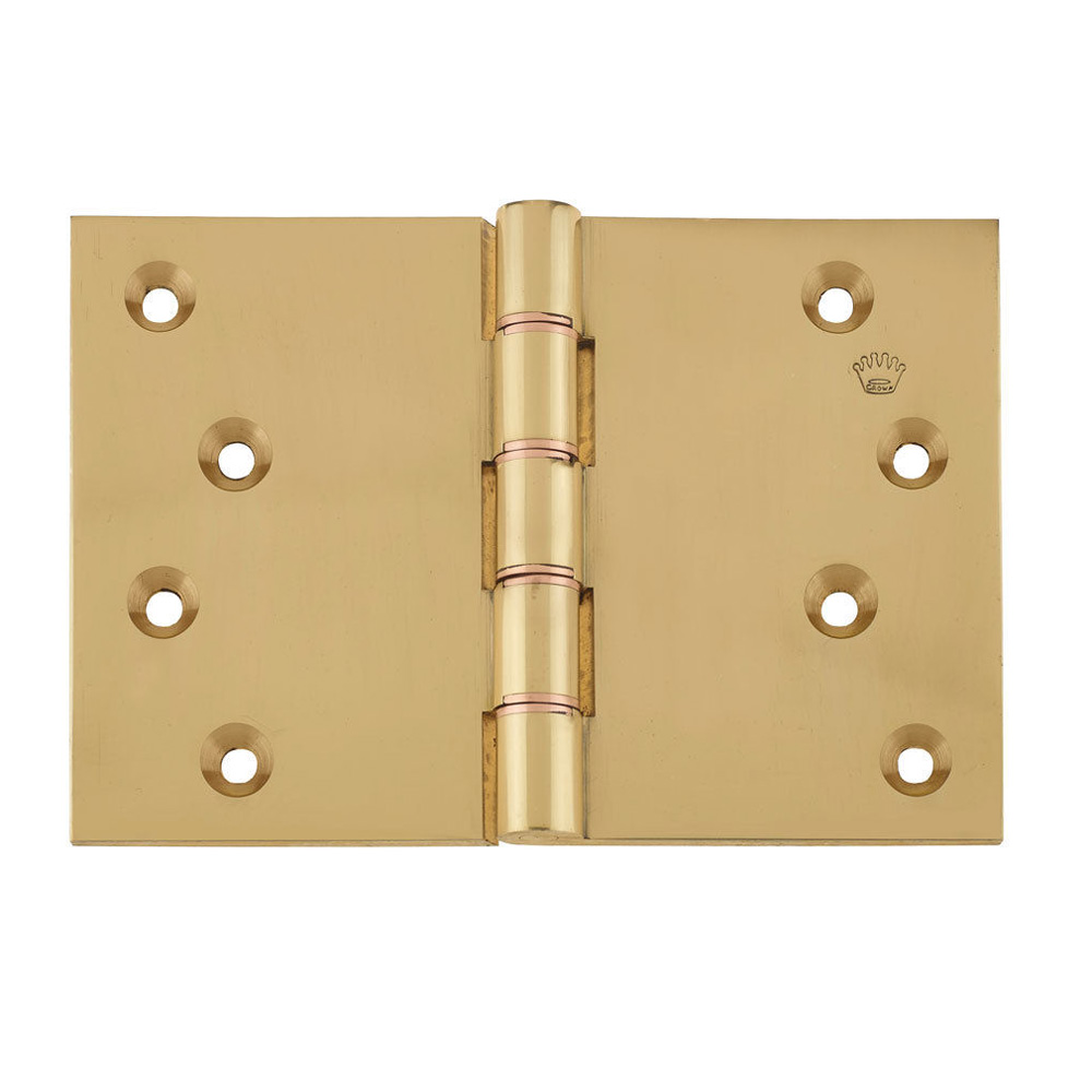 4 Inch (102 x 151mm) Lacquered Projection Hinge - Polished Brass (Sold in Pairs)