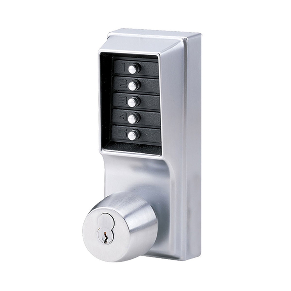 Kaba Simplex 1011 Knob Operated Mechanical Digital Lock - Satin Chrome