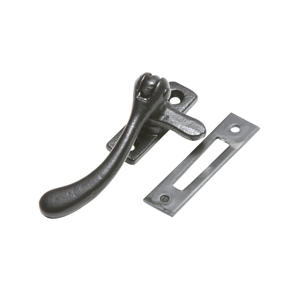 Kirkpatrick 3365 Casement Faster with Mortice Plate - Smooth Black