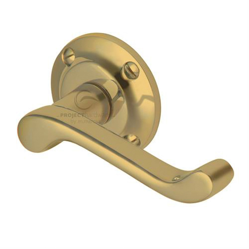 Malvern Door Handle on Rose - Polished Brass
