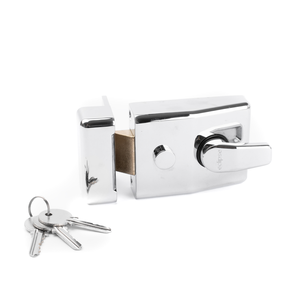 Polished Chrome Night Latch (60mm Backset)