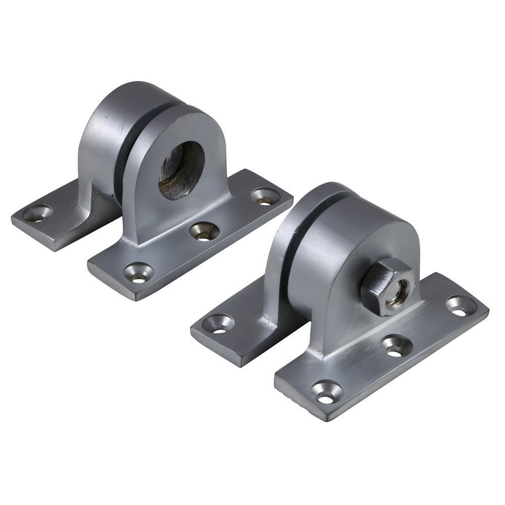 Surface Fix Timber Pivot Hinge (Pair) - Satin Chrome