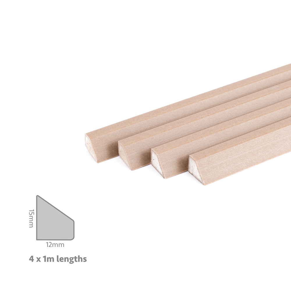 Qwood Replacement Glazing Bead 12mm x 15mm (4 x 1m Lengths)