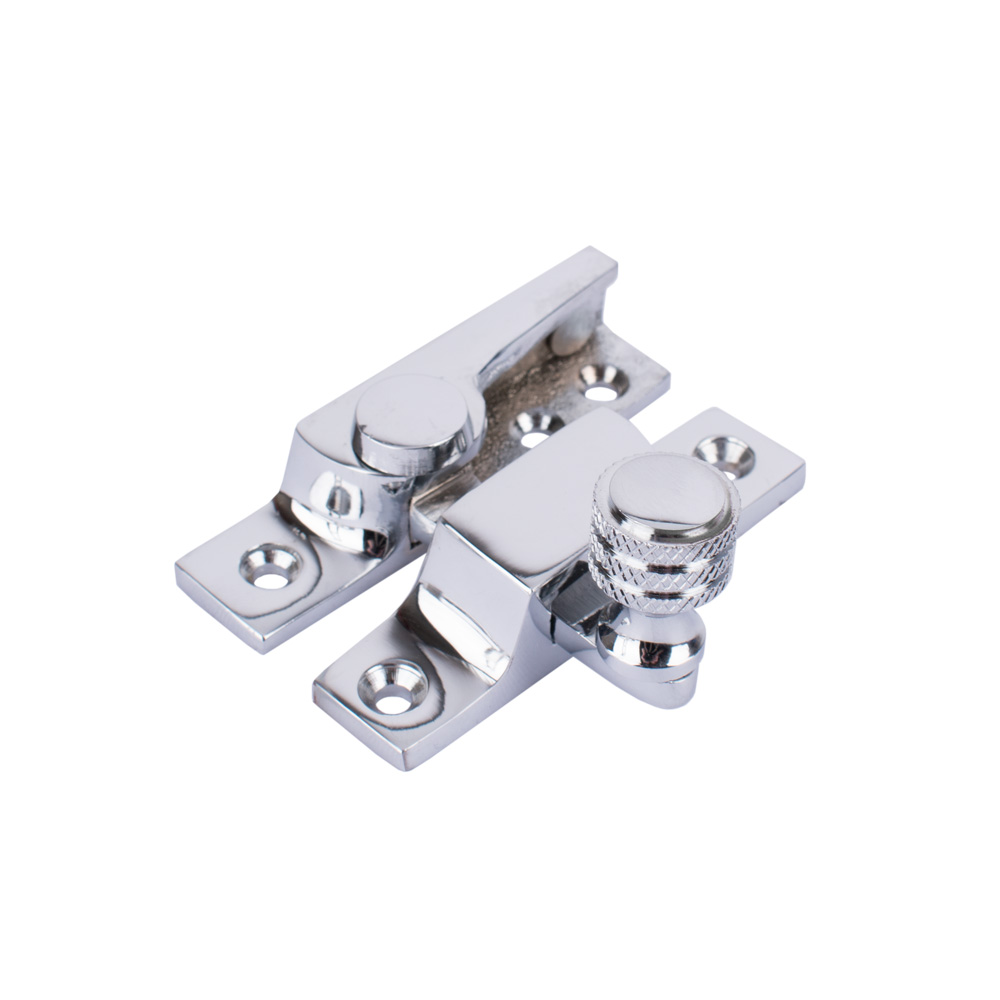 Sash Heritage Straight Arm Fastener with Knurled Knob Narrow (Non Locking) - Polished Chrome