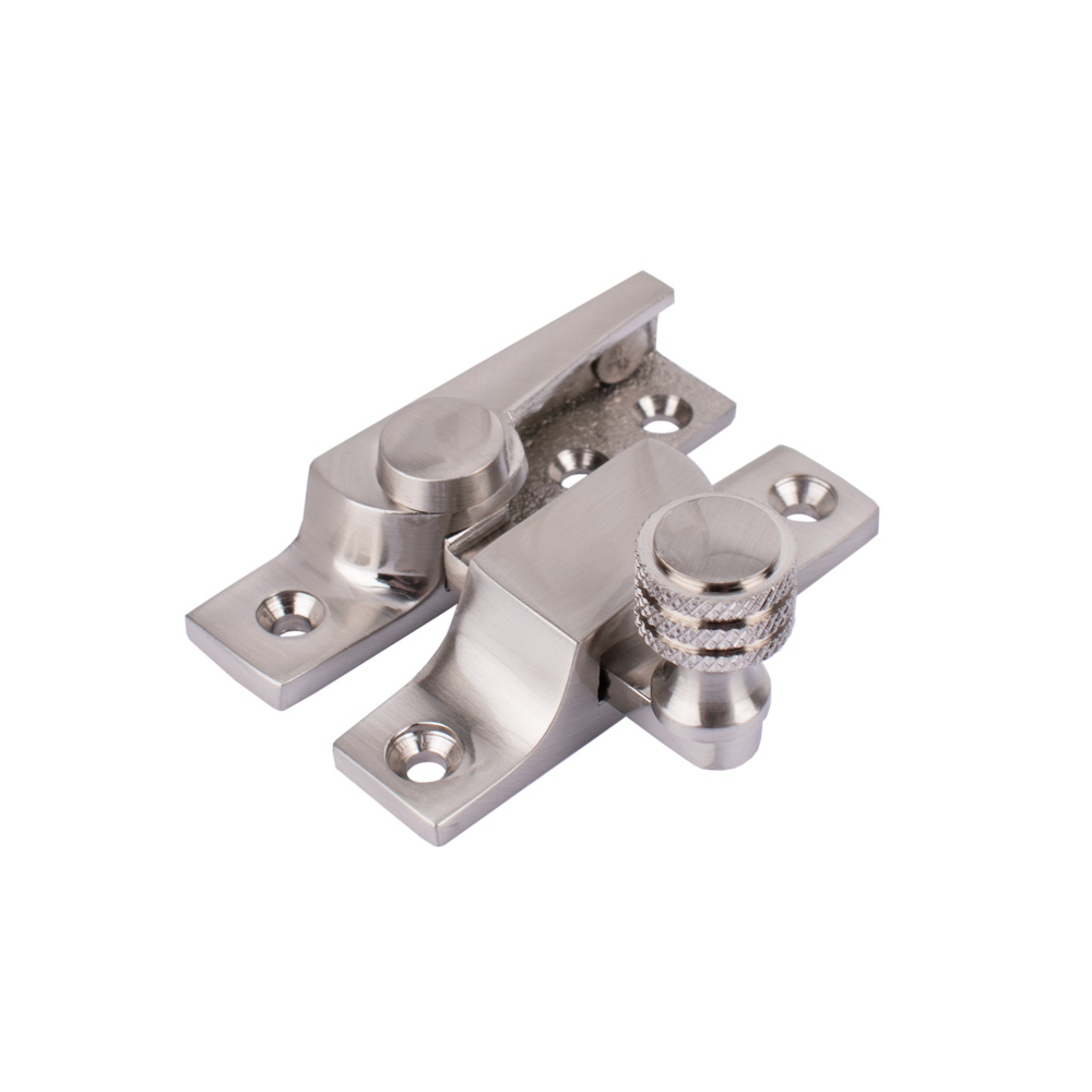 Sash Heritage Straight Arm Fastener with Knurled Knob Narrow (Non Locking) - Satin Nickel