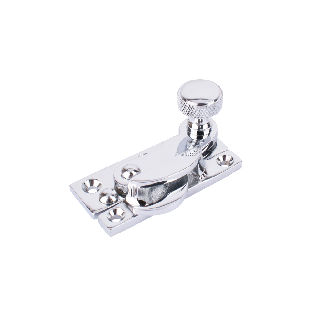 Sash Heritage Claw Fastener with Knurled Knob (Non Locking) - Polished Chrome