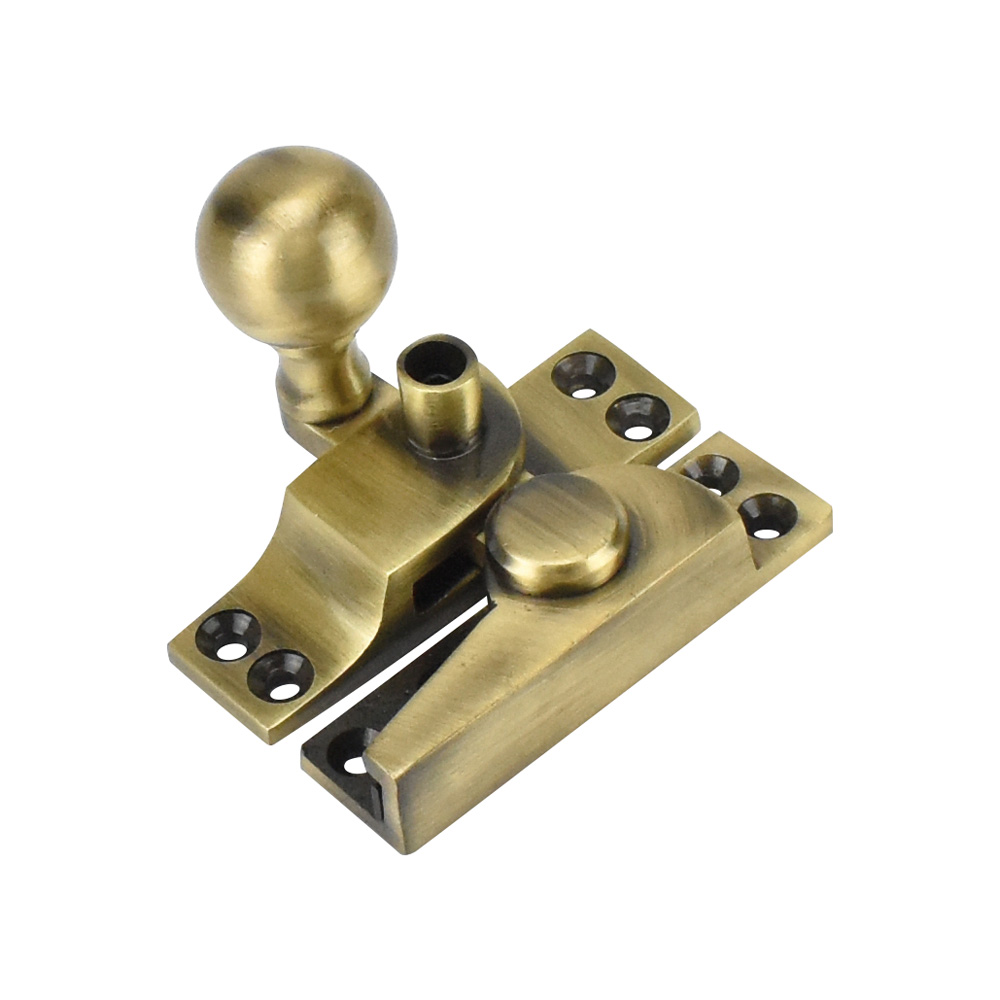 Sash Heritage Straight Arm Fastener Brass Ball Knob (Standard) - Antique Brass