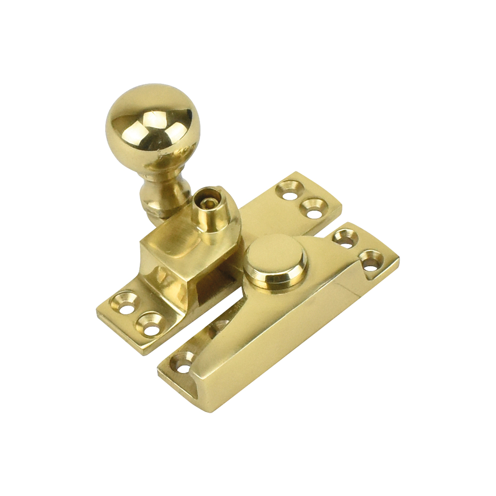 Sash Heritage Straight Arm Fastener Brass Ball Knob (Narrow) - Polished Brass