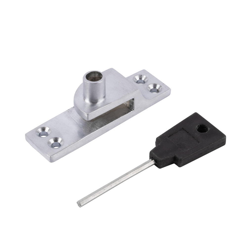 Sash Heritage Locking Keep for Straight Arm Fastener (Standard) - Satin Chrome