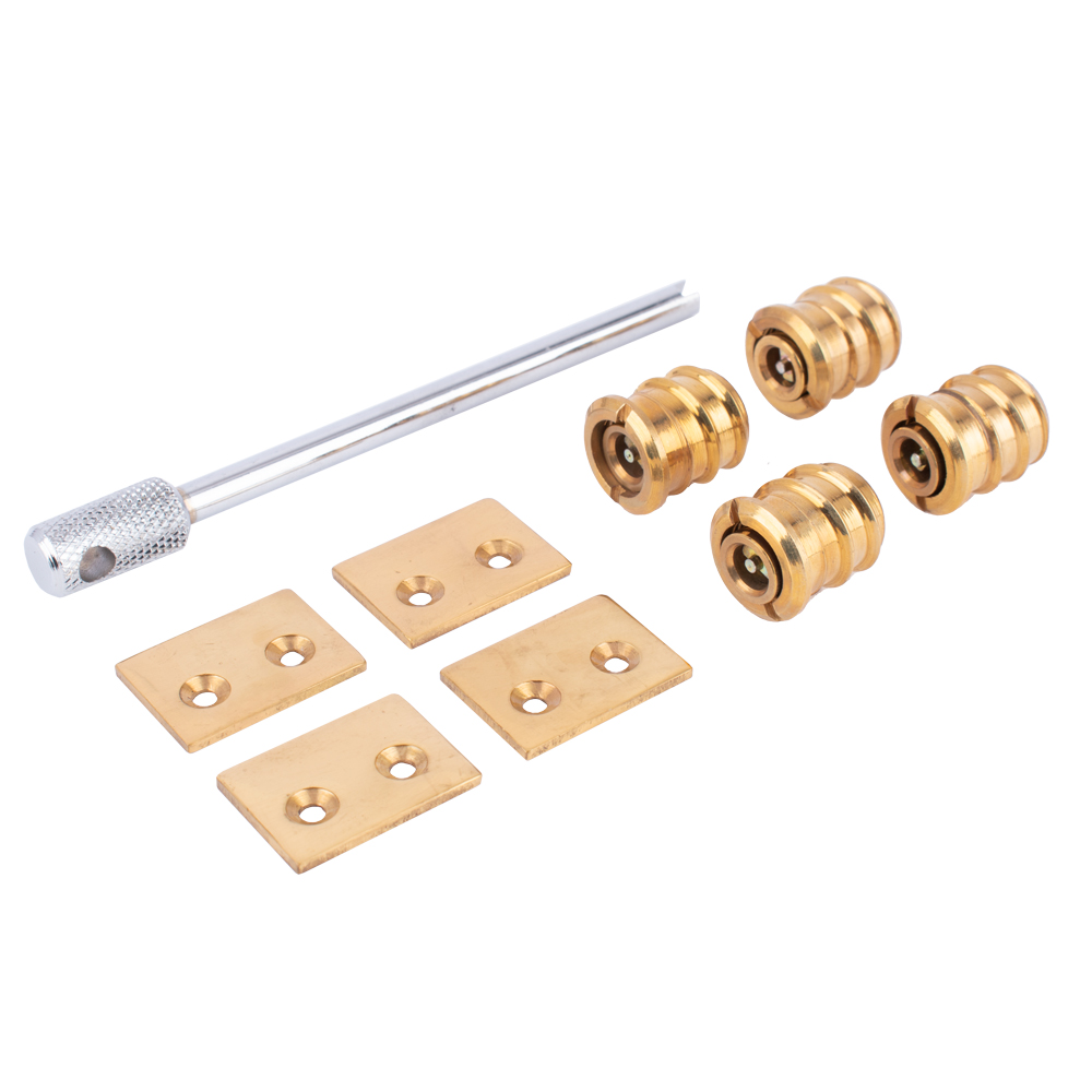 Sash Heritage Flush Sash Stop - 15mm (4 per pack) - Polished Brass