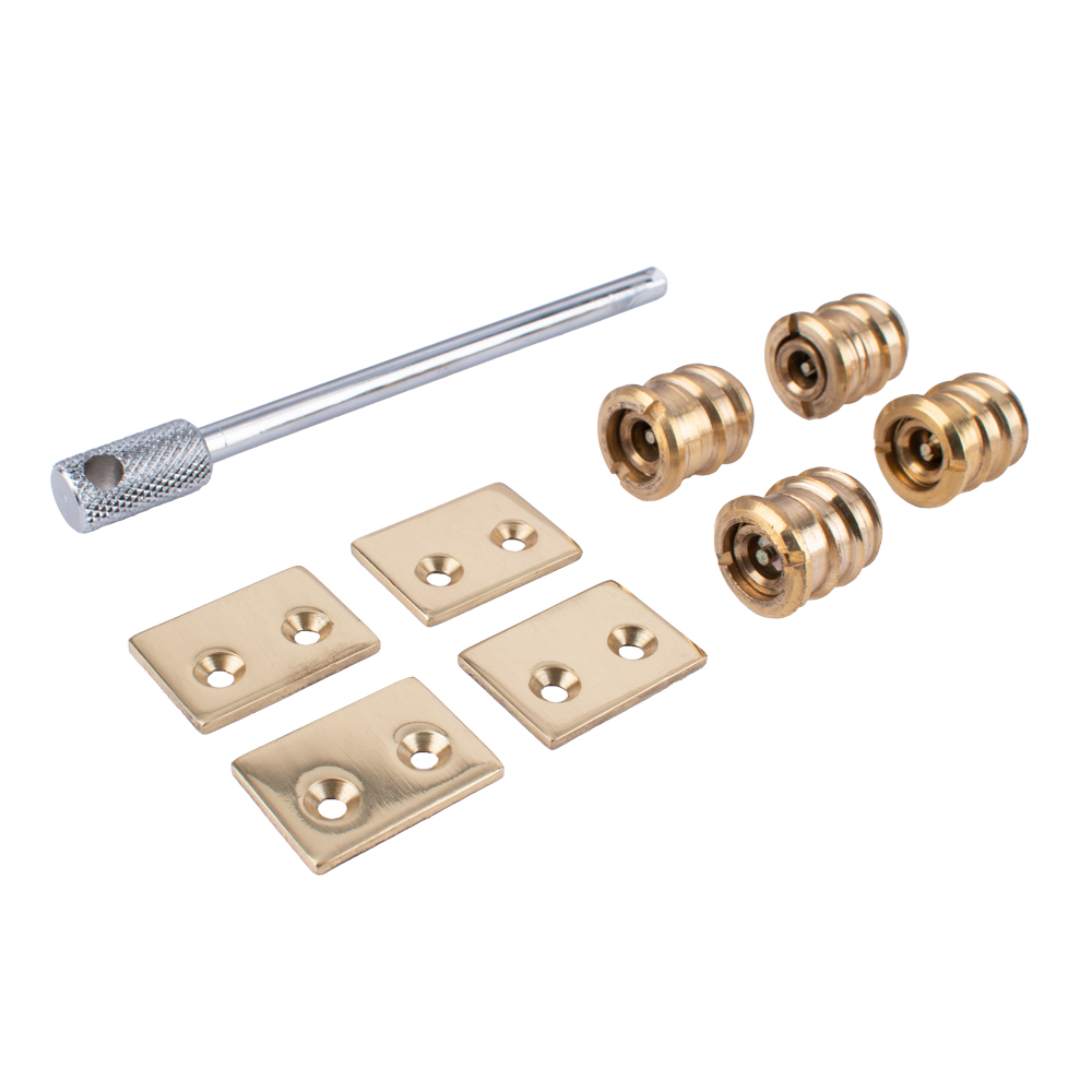 Sash Heritage Flush Sash Stop - 19mm (4 per pack) - Polished Brass