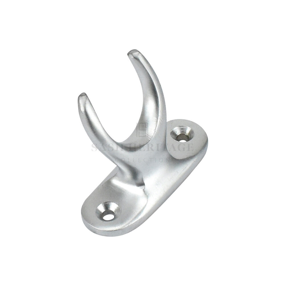 Sash Heritage Pole Hook Holder - Satin Chrome