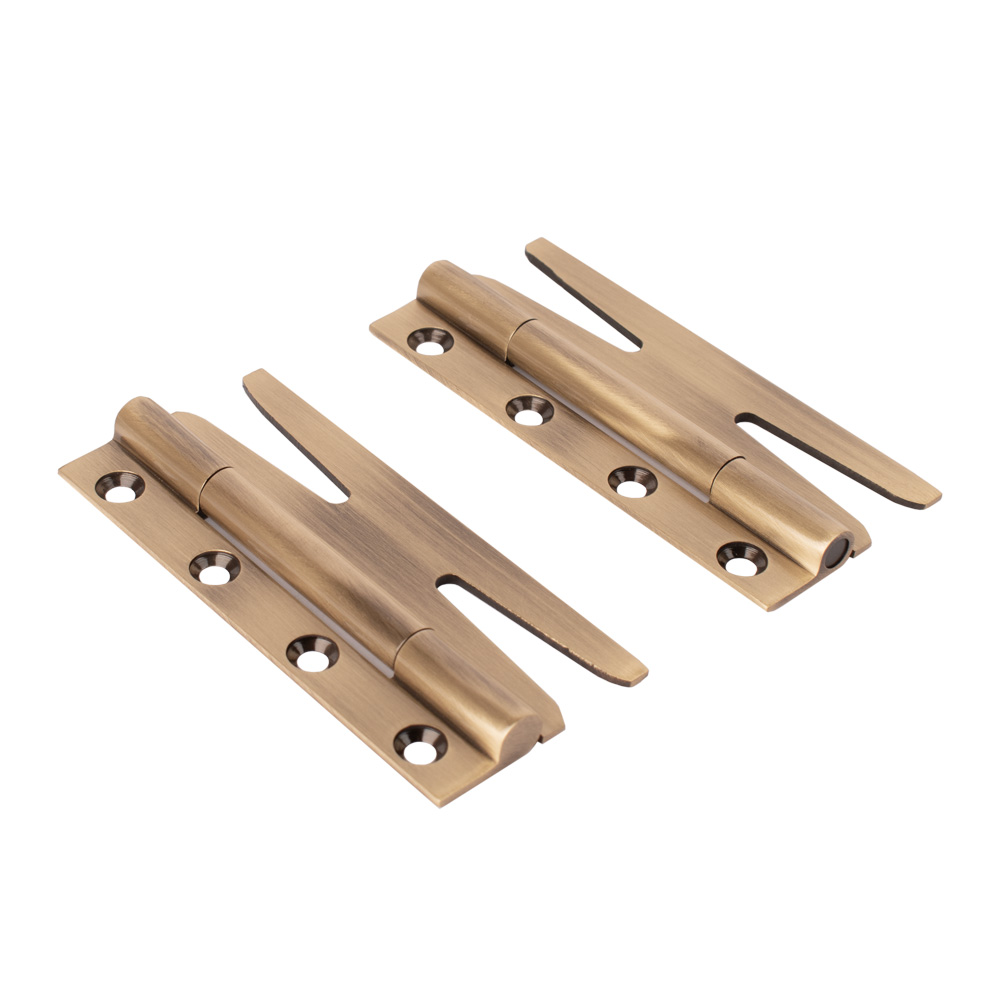 Simplex Solid Brass Slim Hinges (Sold in Pairs) - Antique Brass